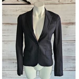 Theory Black Pinstripe Blazer Suit Jacket sz 4